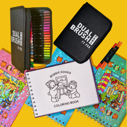Combo 4 Cartillas Bobbie Goods + Maletín de 72 Marcadores