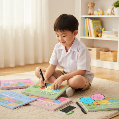 Set de 4 Libros de Caligrafía Reutilizables – Dibujos Mágicos