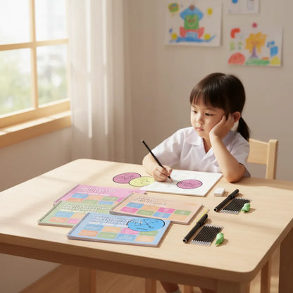 Set de 4 Libros de Caligrafía Reutilizables – Dibujos Mágicos
