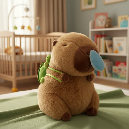 Peluche Capibara Moquito Retráctil y Tortuga
