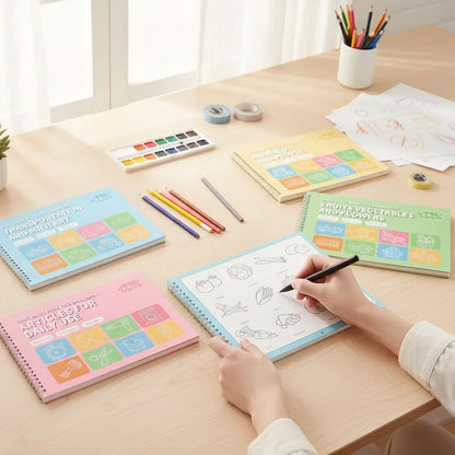 Set de 4 Libros de Caligrafía Reutilizables – Dibujos Mágicos