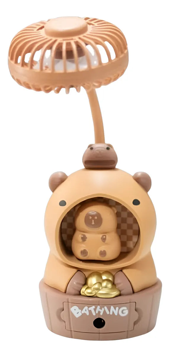 Ventilador Capibara Recargable USB con Tajalápiz