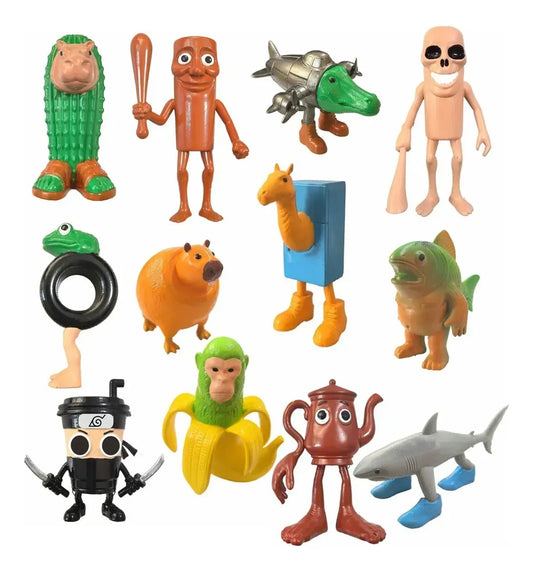 Colección de 12 Figuras Rainbow Tralalero Tralala