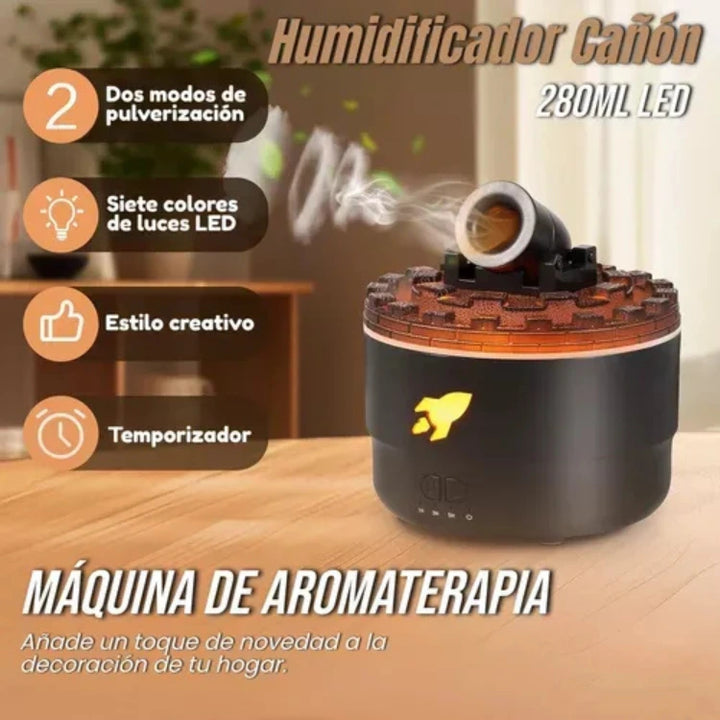 Humidificador de Aroma Tipo Cañón – Black